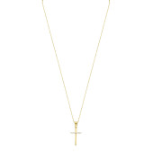 Lantisor aur 14K cu cruciulita cu pietre 45 cm DiAmanti HC0007G14K-BO15NG14K _45cm-AS